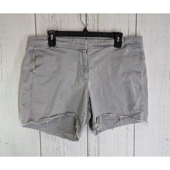 J‎ Crew Size 14 Light Gray Denim Womens Cut Off Casual Summer Shorts - Picture 1 of 7
